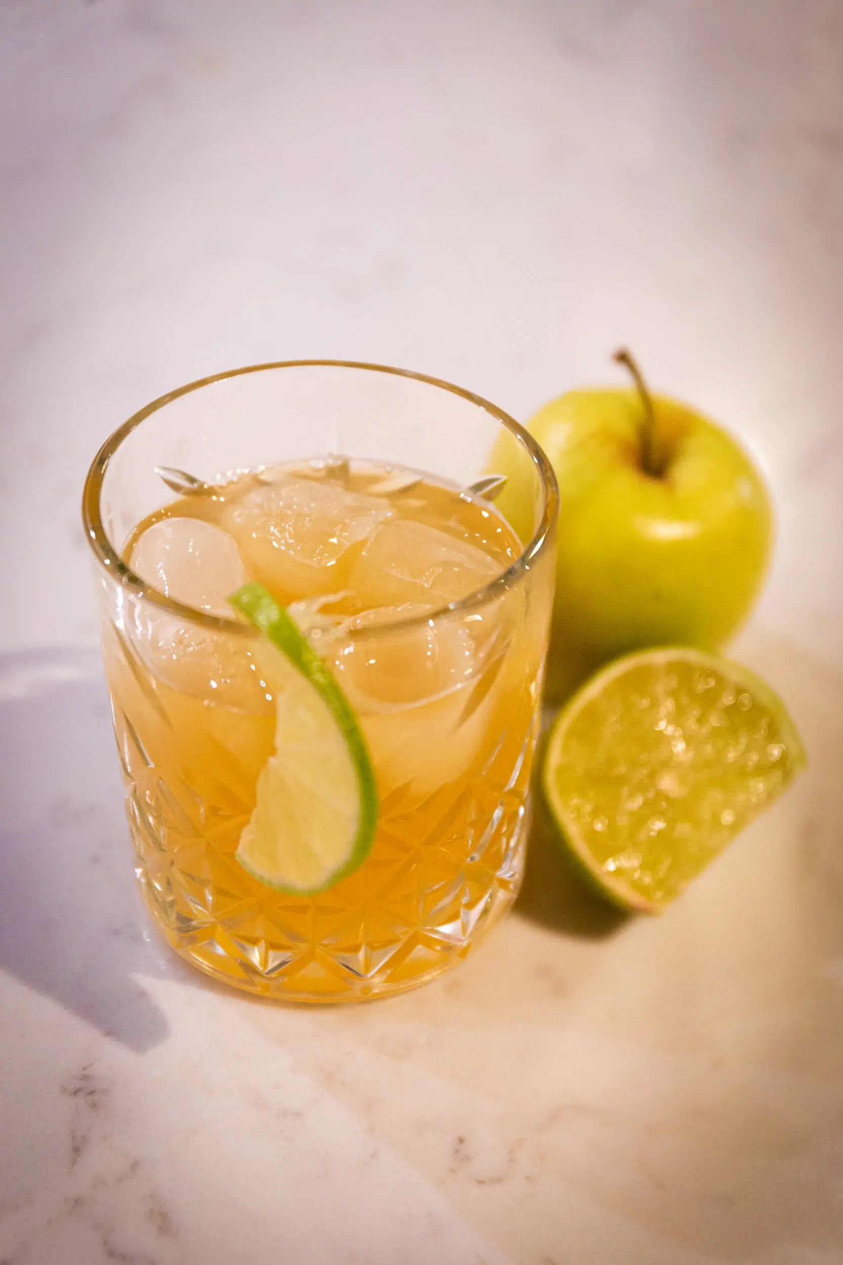 Spiced apple and ginger rum cocktail